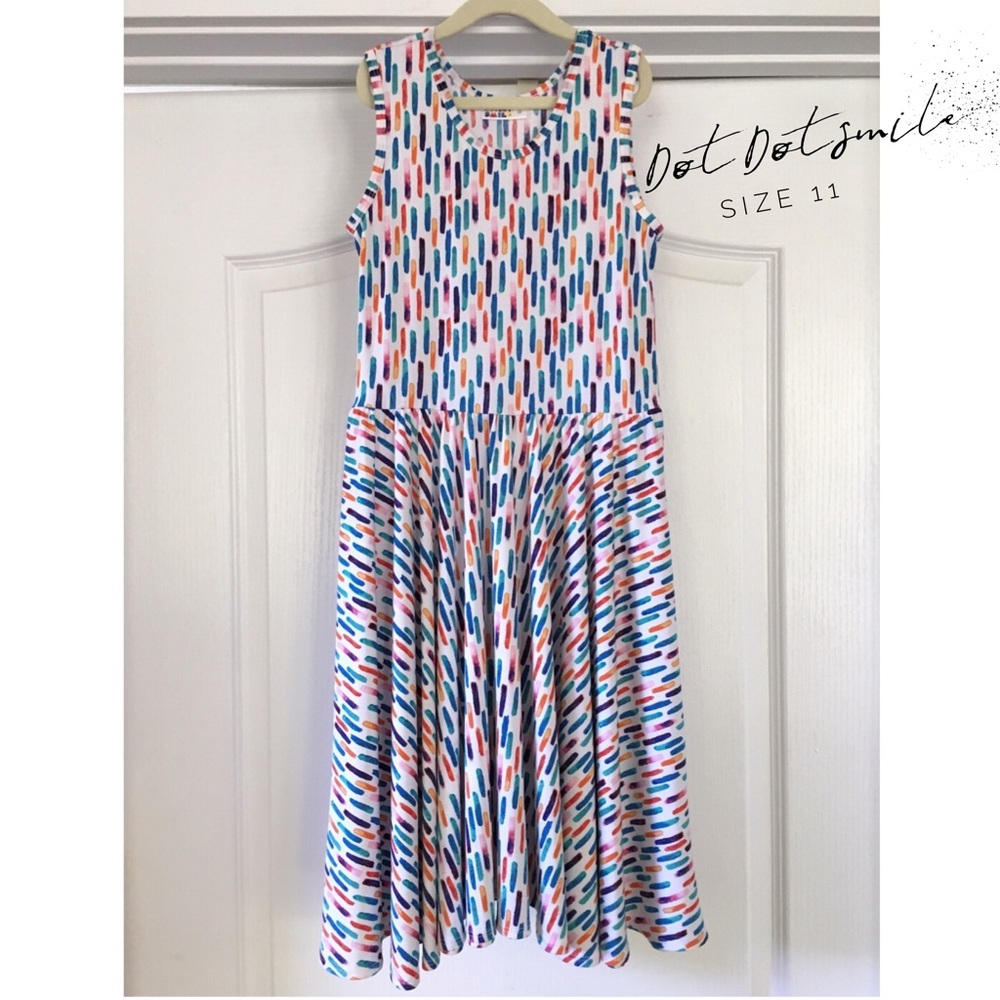 🌈 Dot Dot Smile Multi-Colored Girls Tank Dress🌈